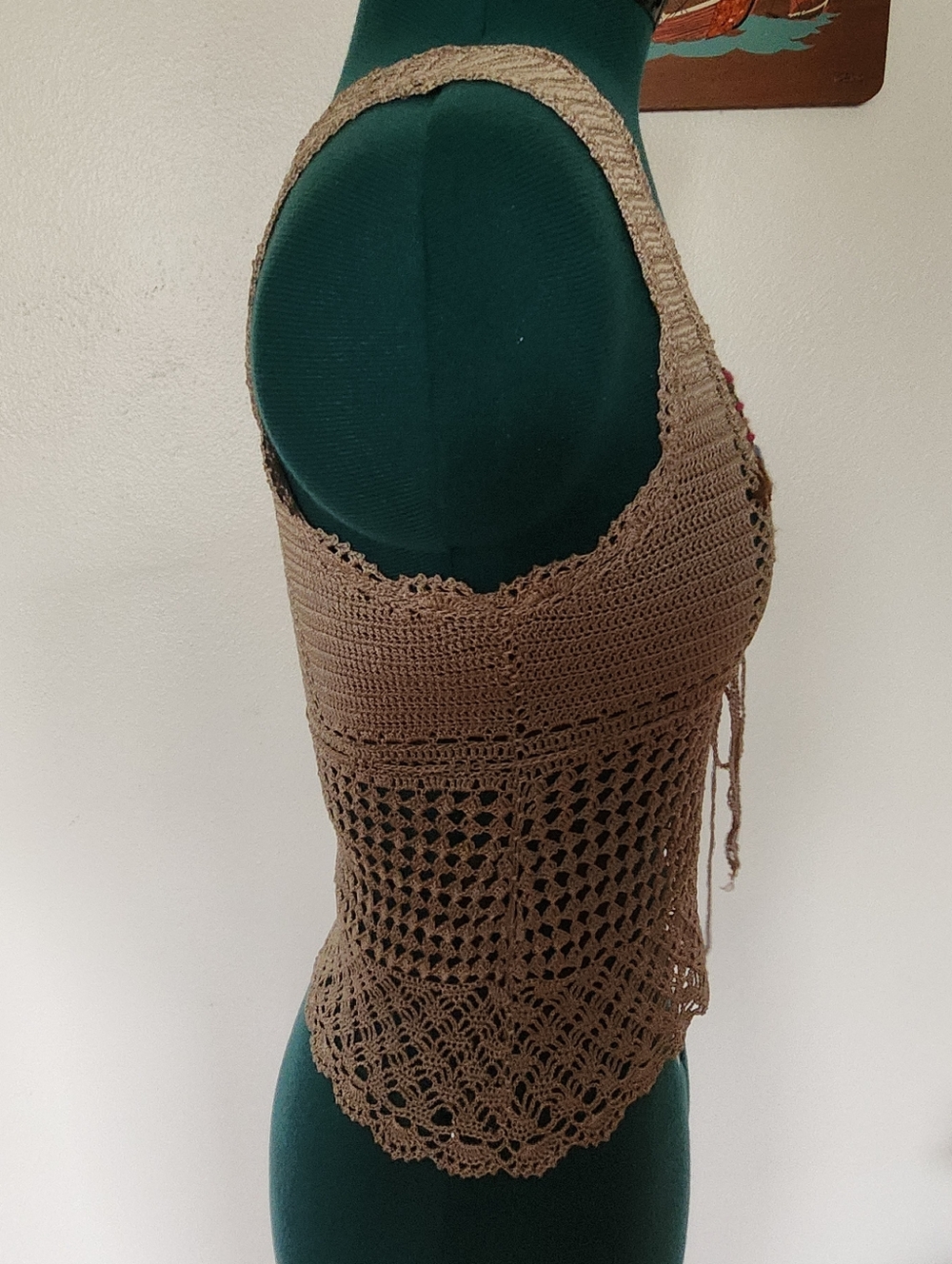 Candie's Taupe Sleeveless Crochet Tank - Picture 6 of 8
